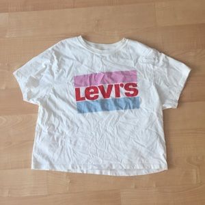 Levi’s white tee with logo -XS